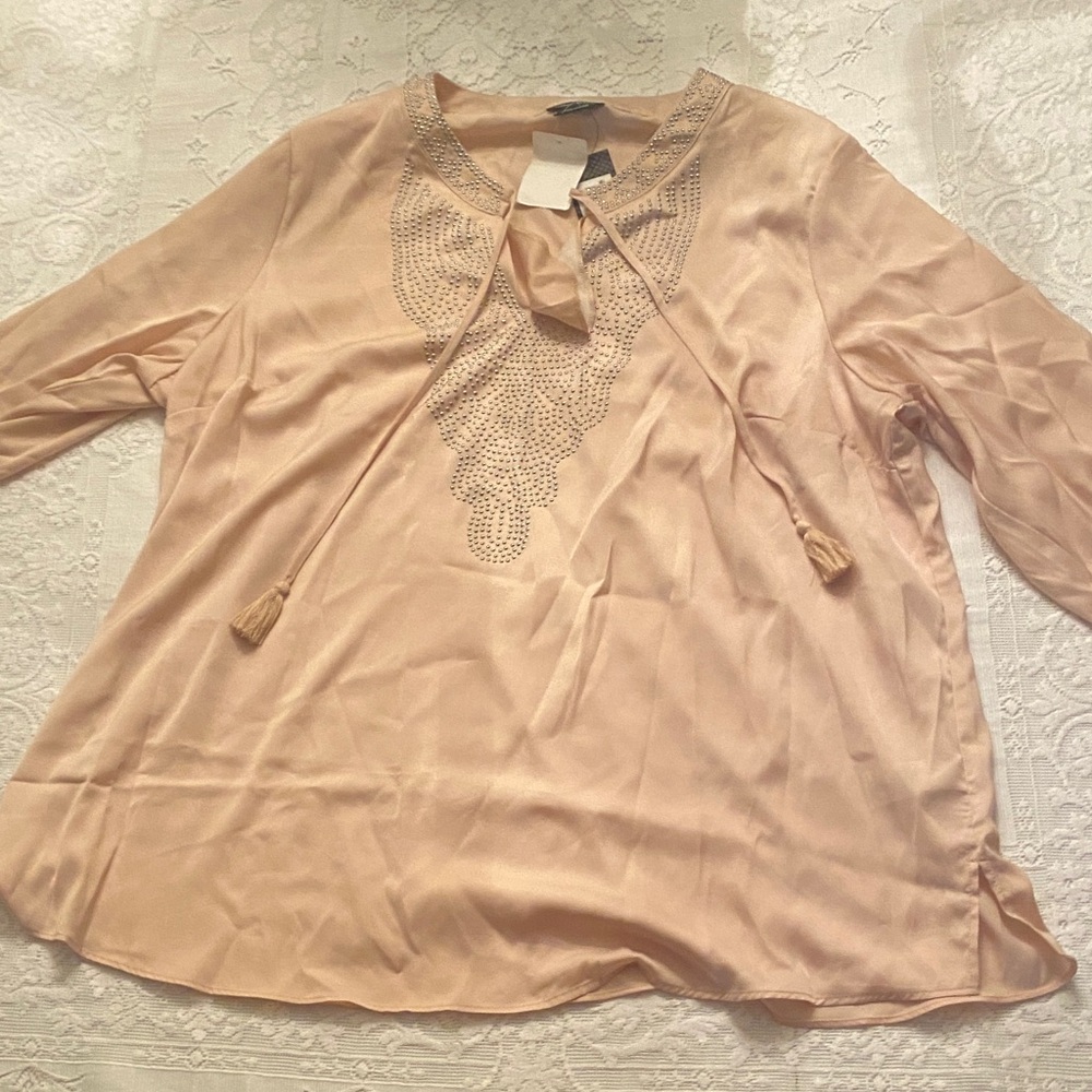 City Chic Light Pink Embellished Blouse
